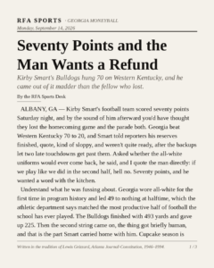 Seventy Points and the Man Wants a Refund