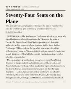 Seventy-Four Seats on the Plane