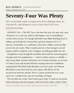 Seventy-Four Was Plenty