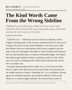 The Kind Words Came From the Wrong Sideline