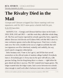 The Rivalry Died in the Mail