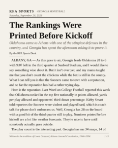 The Rankings Were Printed Before Kickoff