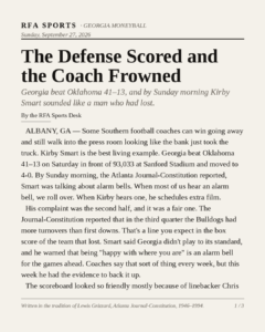 The Defense Scored and the Coach Frowned