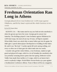Freshman Orientation Ran Long in Athens
