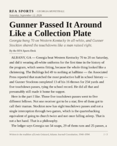 Gunner Passed It Around Like a Collection Plate