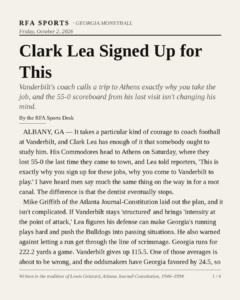 Clark Lea Signed Up for This