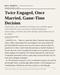 Twice Engaged, Once Married, Game-Time Decision