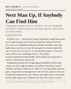 Next Man Up, If Anybody Can Find Him