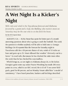 A Wet Night Is a Kicker’s Night