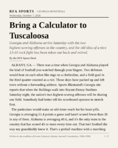 Bring a Calculator to Tuscaloosa