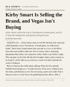 Kirby Smart Is Selling the Brand, and Vegas Isn’t Buying
