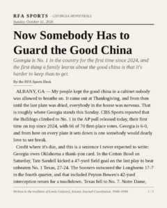 Now Somebody Has to Guard the Good China