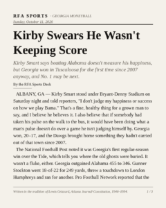 Kirby Swears He Wasn’t Keeping Score