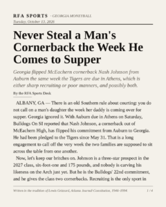 Never Steal a Man’s Cornerback the Week He Comes to Supper