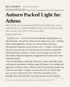 Auburn Packed Light for Athens