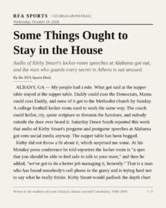 Some Things Ought to Stay in the House