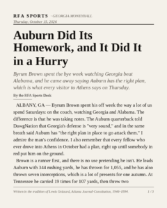 Auburn Did Its Homework, and It Did It in a Hurry