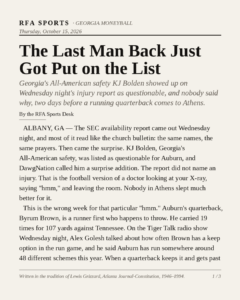 The Last Man Back Just Got Put on the List