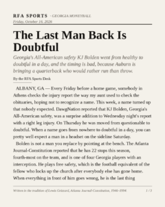 The Last Man Back Is Doubtful