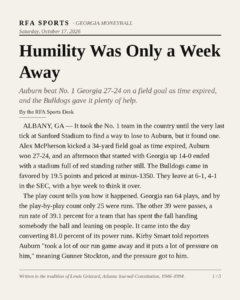 Humility Was Only a Week Away