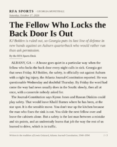 The Fellow Who Locks the Back Door Is Out