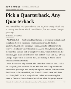 Pick a Quarterback, Any Quarterback