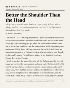 Better the Shoulder Than the Head