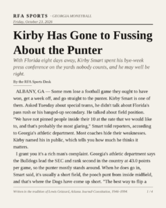 Kirby Has Gone to Fussing About the Punter