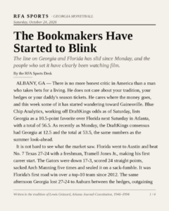 The Bookmakers Have Started to Blink