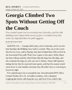 Georgia Climbed Two Spots Without Getting Off the Couch