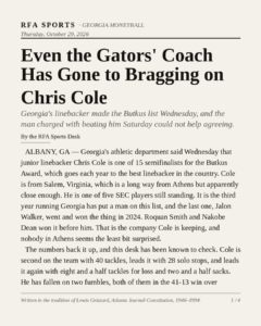 Even the Gators’ Coach Has Gone to Bragging on Chris Cole